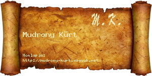 Mudrony Kürt névjegykártya