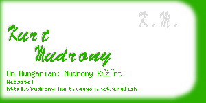 kurt mudrony business card